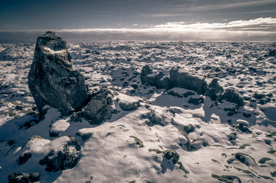 lava field walk in snow