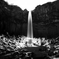 iceland_waterfall_black_and_white